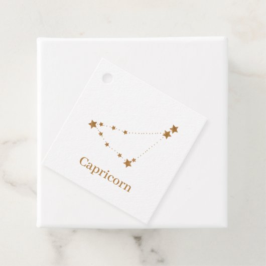 Modern Zodiac Sign Gold Capricorn | Element Earth Bedankjes Labels (In situ)