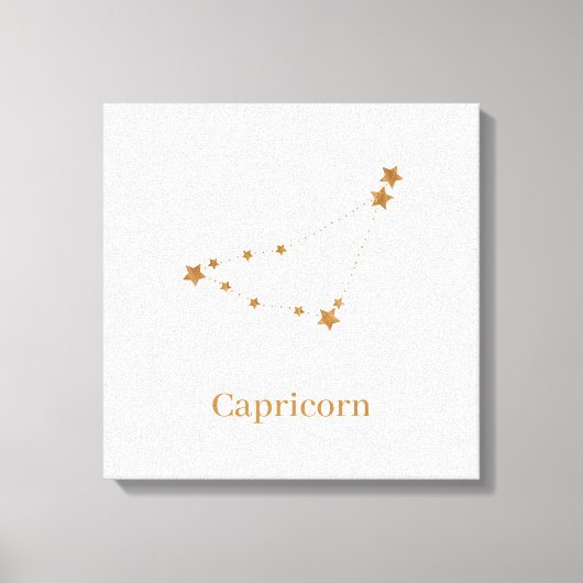 Modern Zodiac Sign Gold Capricorn | Element Earth Canvas Afdruk (Voorkant)