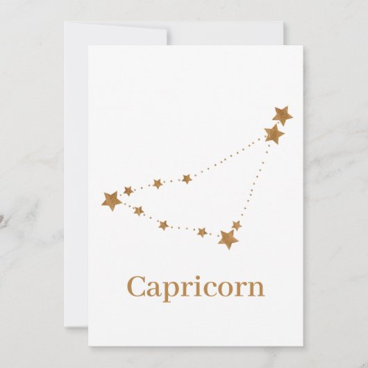 Modern Zodiac Sign Gold Capricorn | Element Earth Feestdagenkaart (Voorkant)