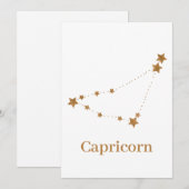 Modern Zodiac Sign Gold Capricorn | Element Earth Feestdagenkaart (Voorkant / Achterkant)