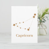 Modern Zodiac Sign Gold Capricorn | Element Earth Feestdagenkaart (Staand voorkant)