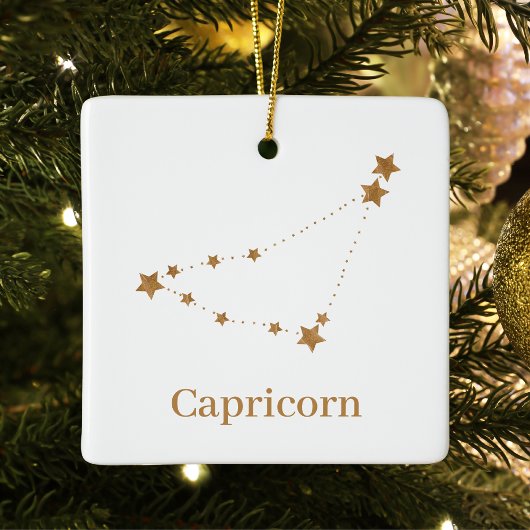 Modern Zodiac Sign Gold Capricorn | Element Earth Keramisch Ornament