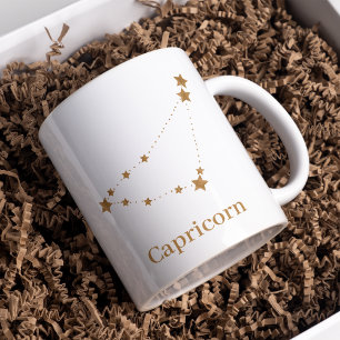Modern Zodiac Sign Gold Capricorn   Element Earth Koffiemok