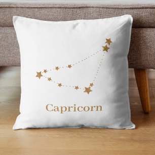 Modern Zodiac Sign Gold Capricorn   Element Earth Kussen
