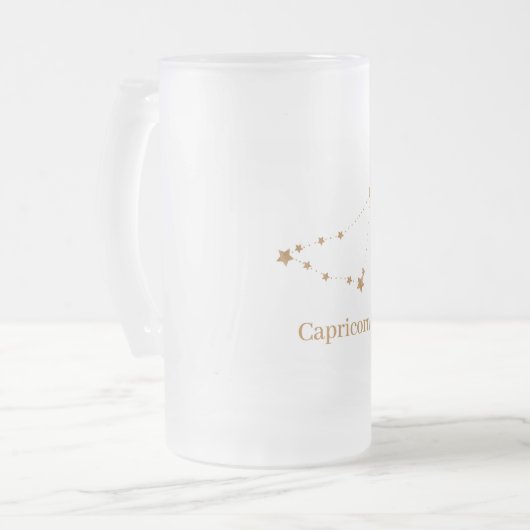 Modern Zodiac Sign Gold Capricorn | Element Earth Matglas Bierpul (Voorkant links)