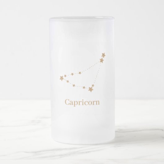 Modern Zodiac Sign Gold Capricorn | Element Earth Matglas Bierpul (Center)