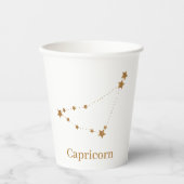 Modern Zodiac Sign Gold Capricorn | Element Earth Papieren Bekers (Voorkant)