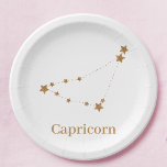 Modern Zodiac Sign Gold Capricorn | Element Earth Papieren Bordje<br><div class="desc">Modern Zodiac Sign Gold Capricorn | Element Earth</div>