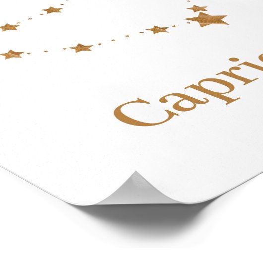 Modern Zodiac Sign Gold Capricorn | Element Earth Poster (Hoek)