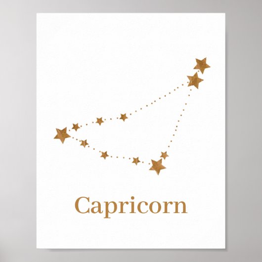Modern Zodiac Sign Gold Capricorn | Element Earth Poster (Voorkant)