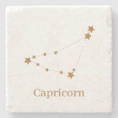 Modern Zodiac Sign Gold Capricorn | Element Earth Stenen Onderzetter (Voorkant)