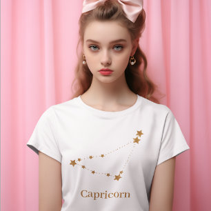 Modern Zodiac Sign Gold Capricorn   Element Earth T-shirt