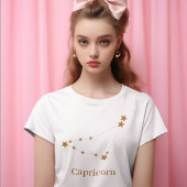 Modern Zodiac Sign Gold Capricorn | Element Earth T-shirt