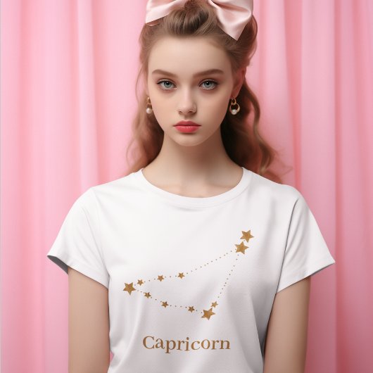 Modern Zodiac Sign Gold Capricorn | Element Earth T-shirt
