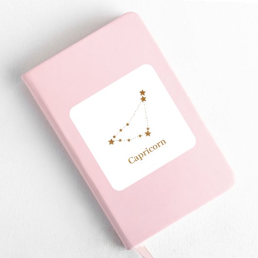Modern Zodiac Sign Gold Capricorn | Element Earth Vierkante Sticker