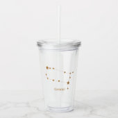 Modern Zodiac Sign Gold Gemini | Element Air Acryl Drinkbeker (Voorkant)