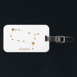 Modern Zodiac Sign Gold Gemini | Element Air Bagagelabel<br><div class="desc">Modern Zodiac Sign Gold Gemini | Element Air</div>