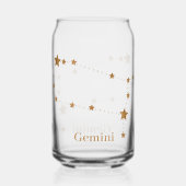 Modern Zodiac Sign Gold Gemini | Element Air Blikvorm Glas (Voorkant)