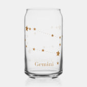 Modern Zodiac Sign Gold Gemini | Element Air Blikvorm Glas (Achterkant)