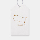 Modern Zodiac Sign Gold Gemini | Element Air Cadeaulabel (Voorkant)