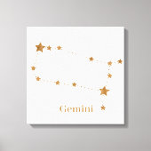 Modern Zodiac Sign Gold Gemini | Element Air Canvas Afdruk (Voorkant)