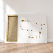 Modern Zodiac Sign Gold Gemini | Element Air Canvas Afdruk