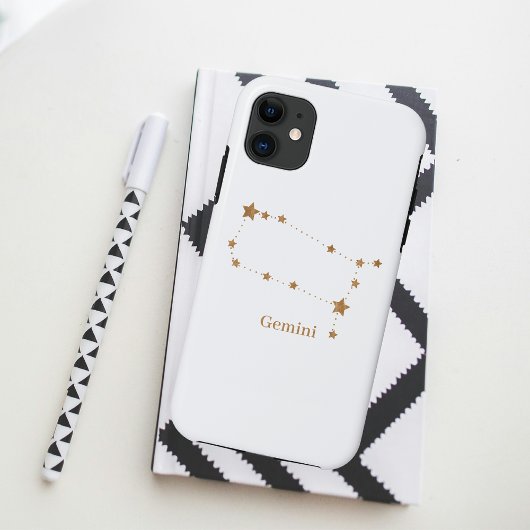 Modern Zodiac Sign Gold Gemini | Element Air Case-Mate iPhone Case