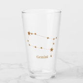 Modern Zodiac Sign Gold Gemini | Element Air Glas (Voorkant)