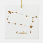 Modern Zodiac Sign Gold Gemini | Element Air Keramisch Ornament (Achterkant)