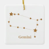 Modern Zodiac Sign Gold Gemini | Element Air Keramisch Ornament (Voorkant)