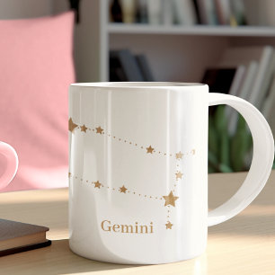 Modern Zodiac Sign Gold Gemini   Element Air Koffiemok