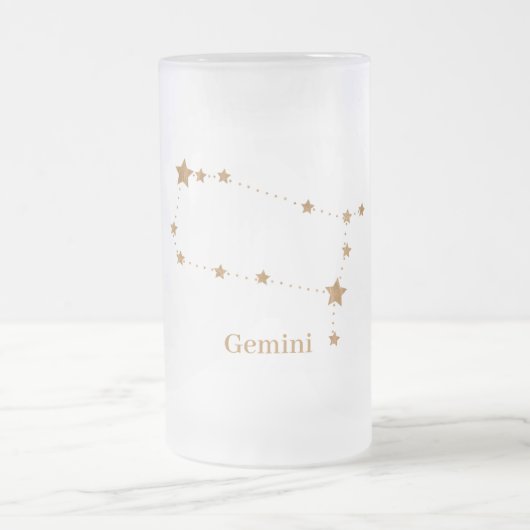 Modern Zodiac Sign Gold Gemini | Element Air Matglas Bierpul (Center)