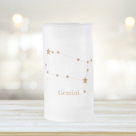 Modern Zodiac Sign Gold Gemini | Element Air Matglas Bierpul