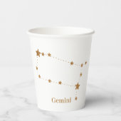 Modern Zodiac Sign Gold Gemini | Element Air Papieren Bekers (Achterkant)