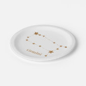 Modern Zodiac Sign Gold Gemini | Element Air Papieren Bordje (Gekanteld)