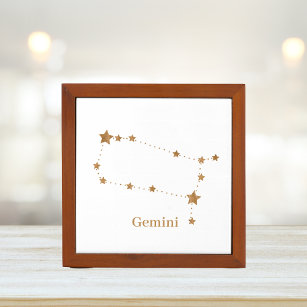 Modern Zodiac Sign Gold Gemini   Element Air Pennenhouder
