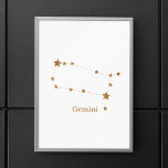 Modern Zodiac Sign Gold Gemini | Element Air Poster<br><div class="desc">Modern Zodiac Sign Gold Gemini | Element Air</div>
