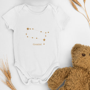 Modern Zodiac Sign Gold Gemini Element Air Romper