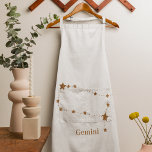Modern Zodiac Sign Gold Gemini | Element Air Schort<br><div class="desc">Modern Zodiac Sign Gold Gemini | Element Air</div>