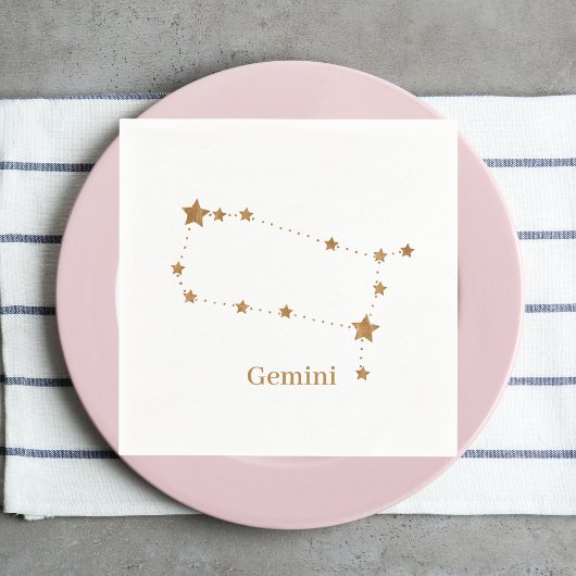 Modern Zodiac Sign Gold Gemini | Element Air Servet