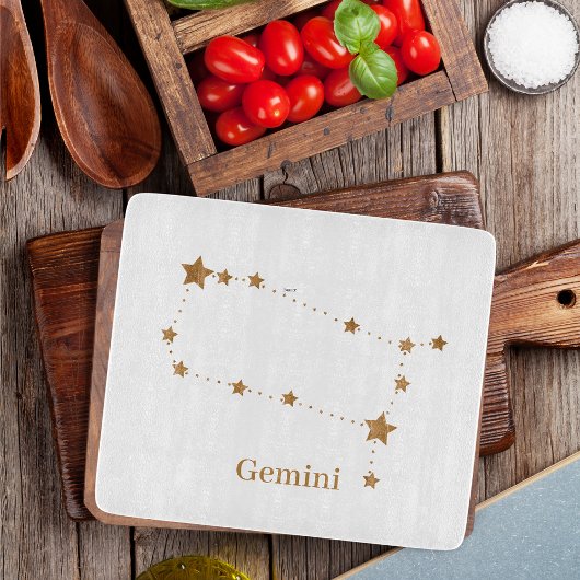 Modern Zodiac Sign Gold Gemini | Element Air Snijplank