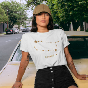 Modern Zodiac Sign Gold Gemini   Element Air T-shirt