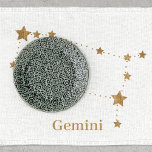 Modern Zodiac Sign Gold Gemini | Element Air Theedoek<br><div class="desc">Modern Zodiac Sign Gold Gemini | Element Air</div>