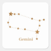 Modern Zodiac Sign Gold Gemini | Element Air Vierkante Sticker (Voorkant)