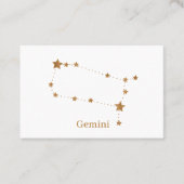 Modern Zodiac Sign Gold Gemini | Element Air Visitekaartje (Voorkant)