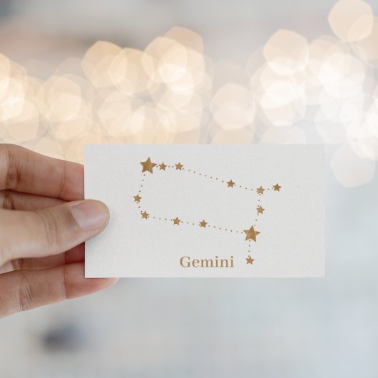 Modern Zodiac Sign Gold Gemini | Element Air Visitekaartje