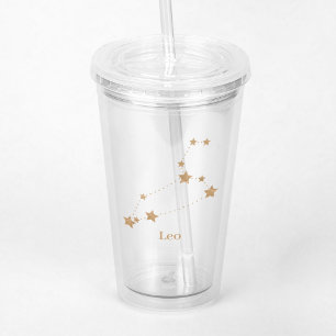 Modern Zodiac Sign Gold Leo Element Fire Acryl Drinkbeker