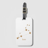 Modern Zodiac Sign Gold Leo | Element Fire Bagagelabel (Voorkant (verticaal))