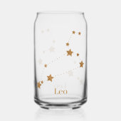 Modern Zodiac Sign Gold Leo | Element Fire Blikvorm Glas (Achterkant)