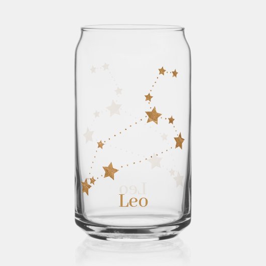 Modern Zodiac Sign Gold Leo | Element Fire Blikvorm Glas (Achterkant)